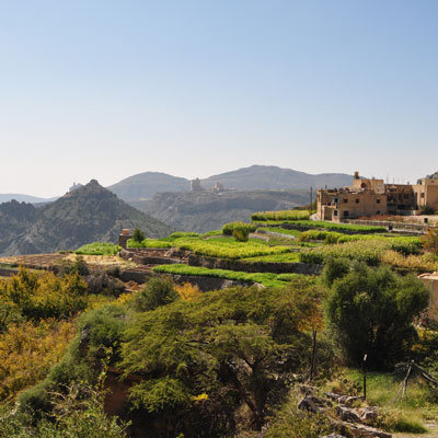 Bergdorf mit Terrassengärten